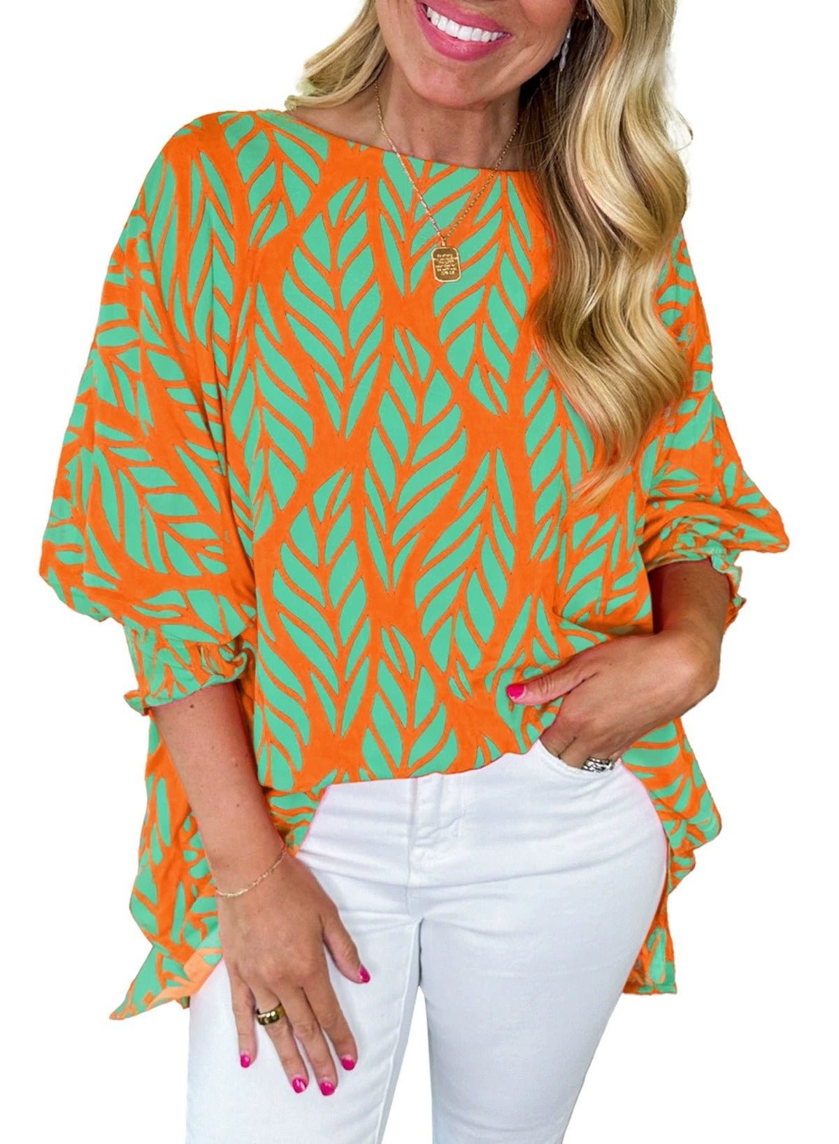 Risa | Blusa con mangas abullonadas