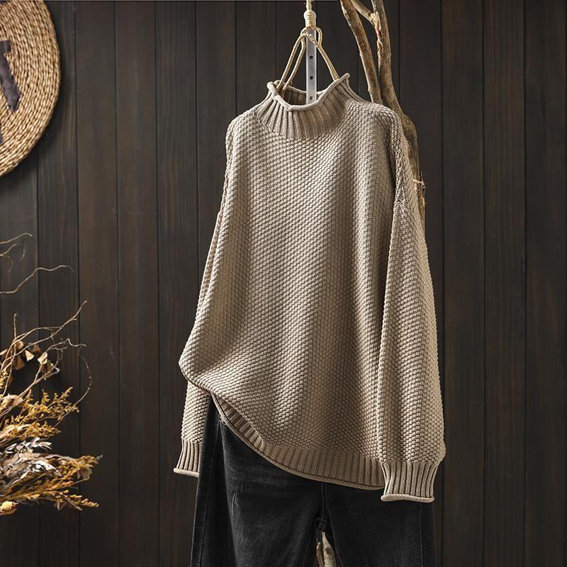 Betty | Suéter de gola alta de lã merino tricotado