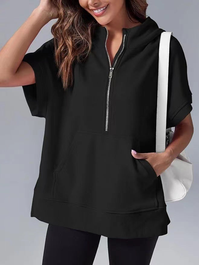 HISPER™ – Lässiger Oversized Sommer-Hoodie mit halbem Reißverschluss