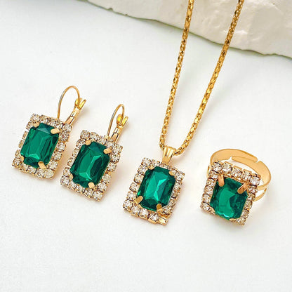 Juego de joyas Sylvara Greenveil | Oro blanco