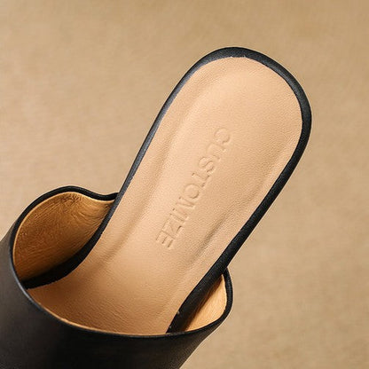 Virelle Curve Læder Mule Hæle
