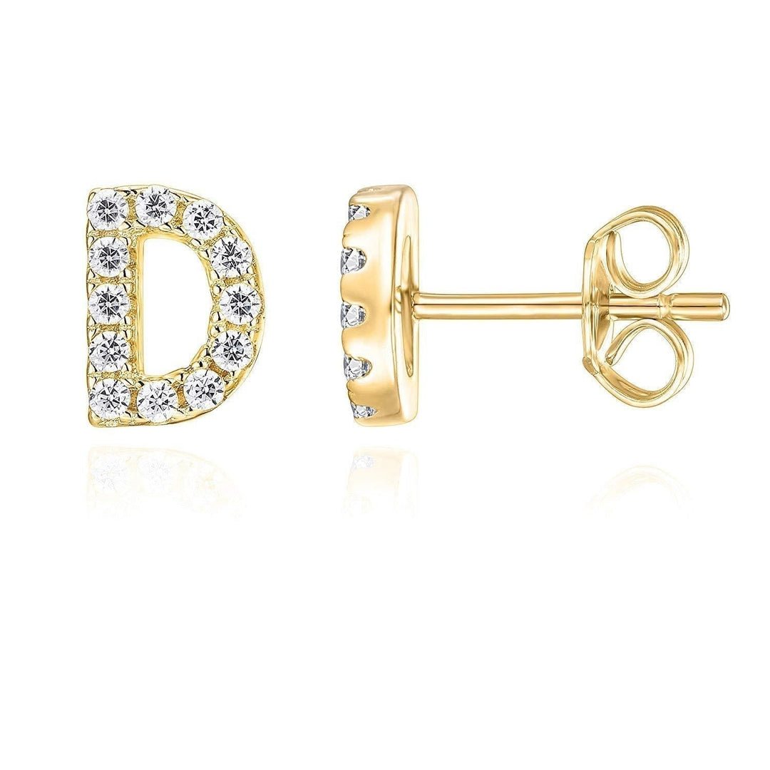 Mikhaela | Pendientes de letra en oro de 18k