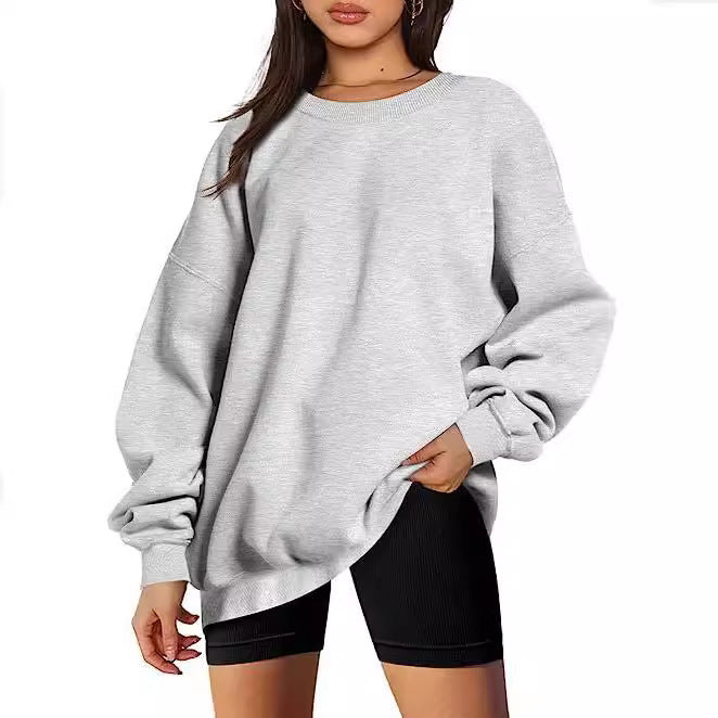 MARINIE™ - Dame Plus Size Oversized Sweatshirt med rund hals