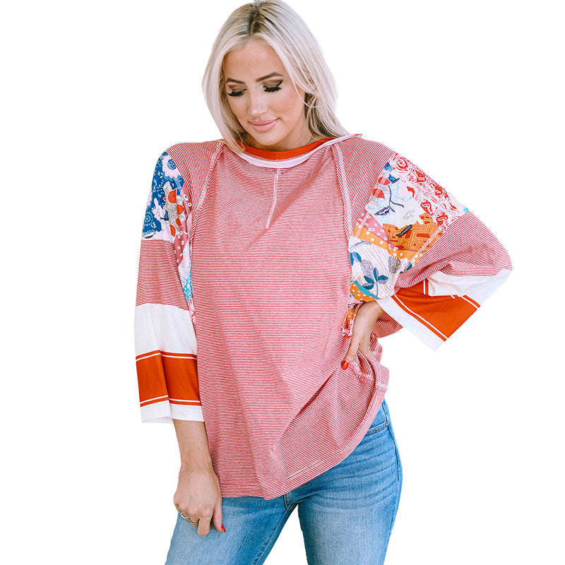 BAILEY | Leichtes Patchwork-Batwing-Oberteil