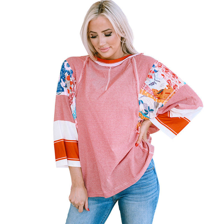 BAILEY | Leichtes Patchwork-Batwing-Oberteil