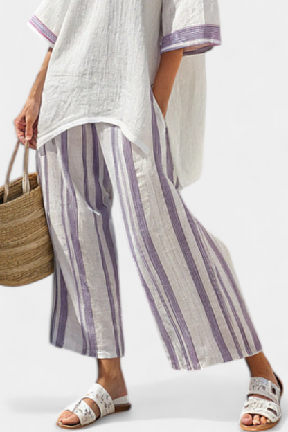 Luxmere | Bequeme, leger geschnittene Bluse & gestreifte Bambushose