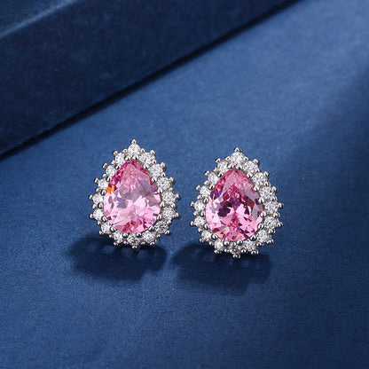 Conjunto Aria Teardrop Rosa | Ouro branco