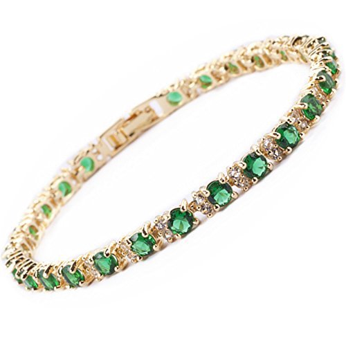 Pulsera de tenis Esmeralda Trio | Oro