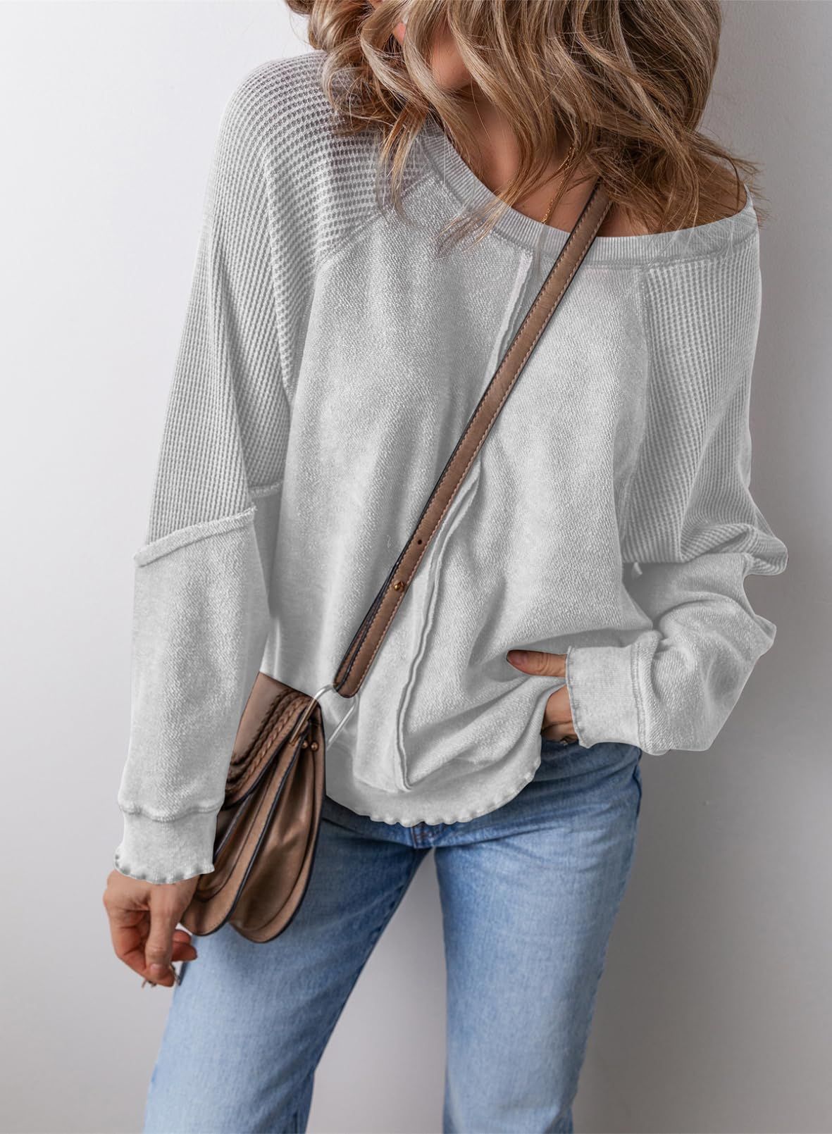 PRECIOUS™ - Sudadera casual de manga larga con cuello redondo