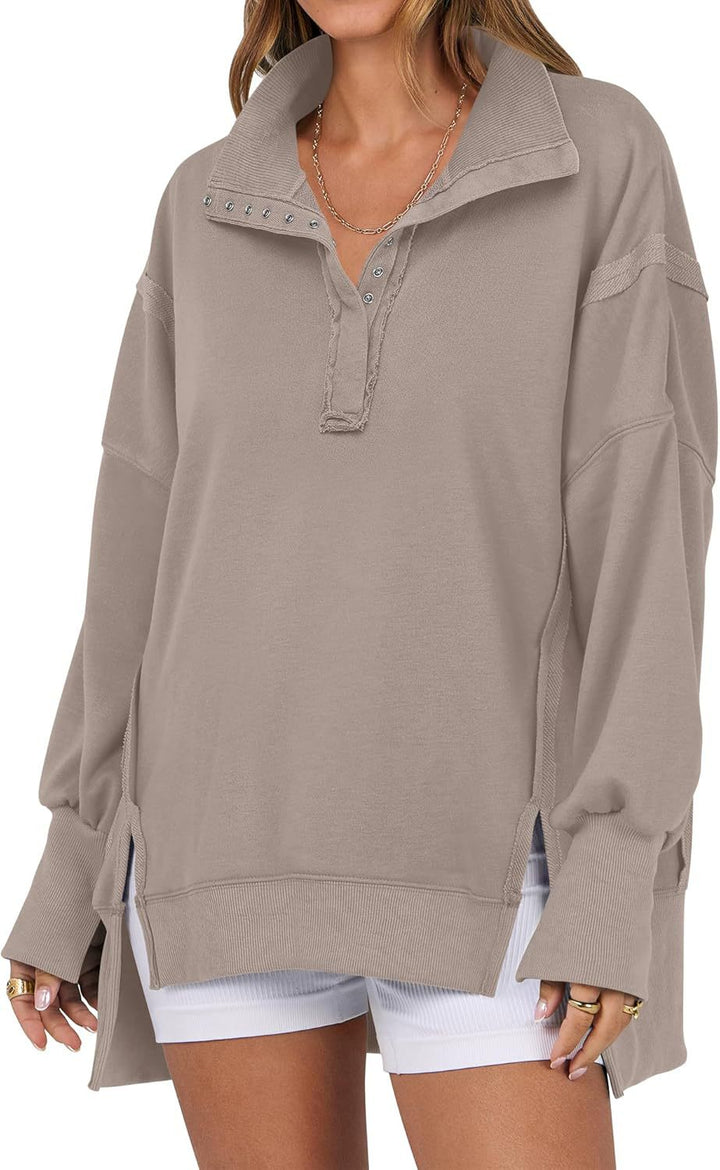 KAYLIE™ - Moletom Oversized Elegante com Botões