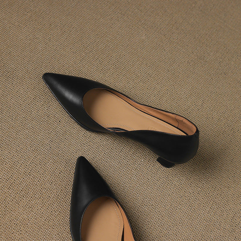 Tacones de gatito de cuero Calenne