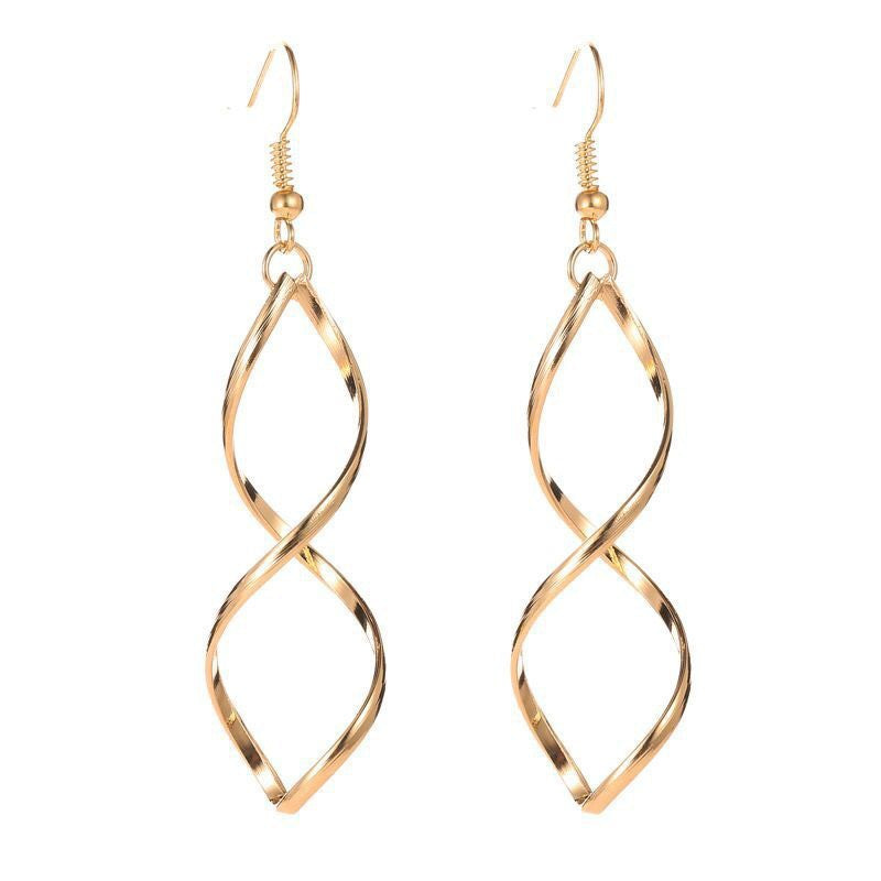 Spiral-Ohrringe mit Anhänger | Gold