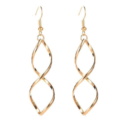 Spiral-Ohrringe mit Anhänger | Gold