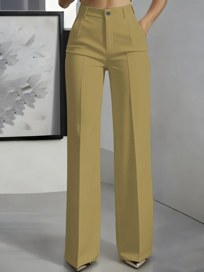 High waisted straight leg minimalist suit pants