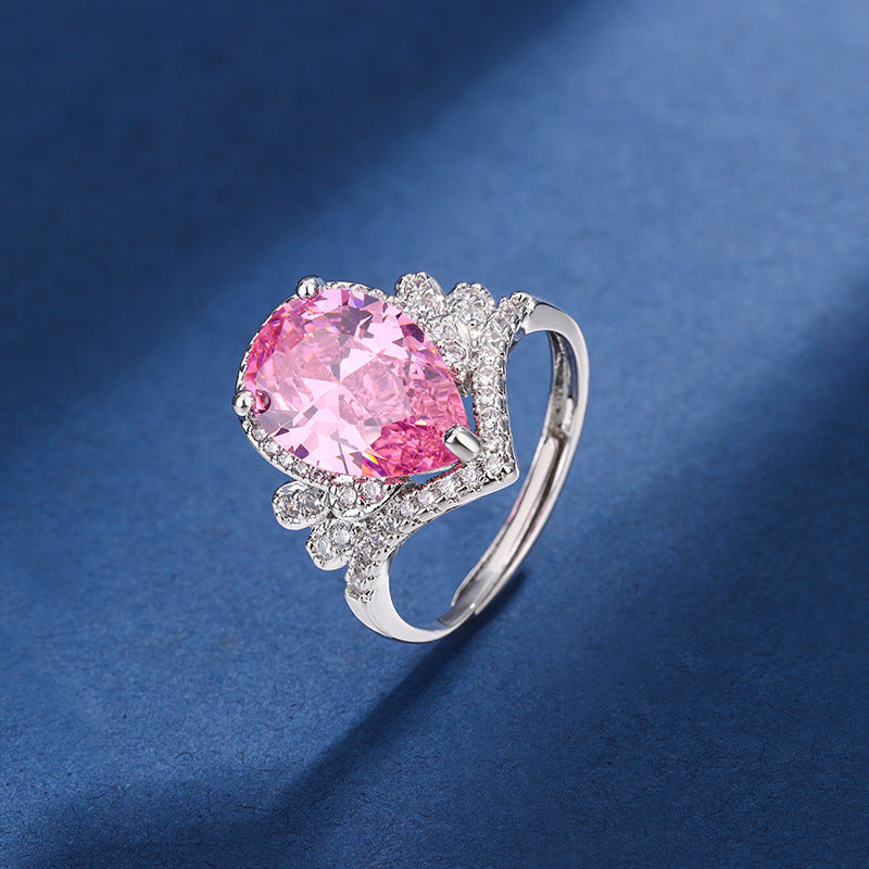 Conjunto Aria Teardrop Rosa | Ouro branco