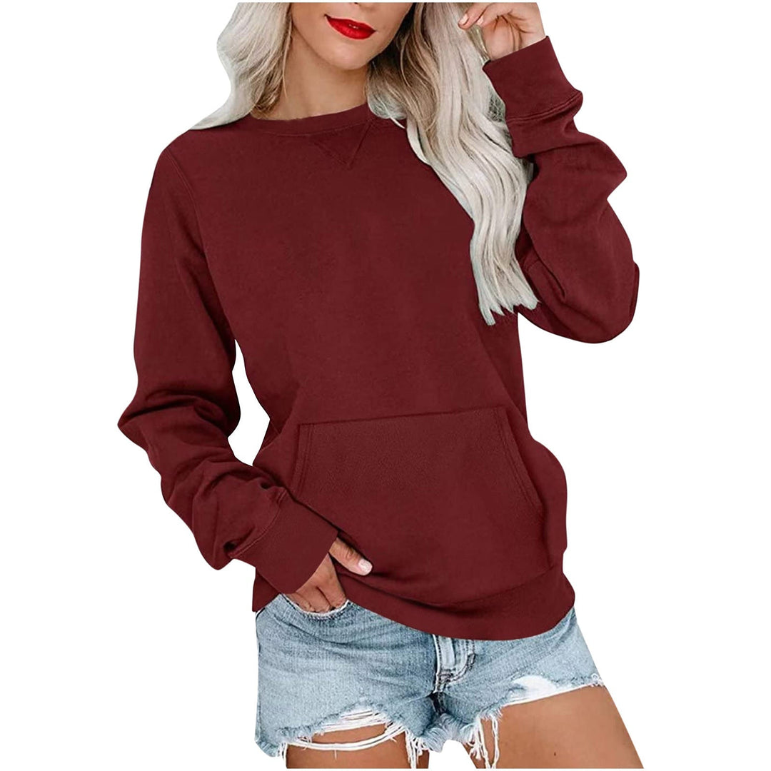 CASEY™ - Moletom Feminino com Gola Careca e Bolso Canguru
