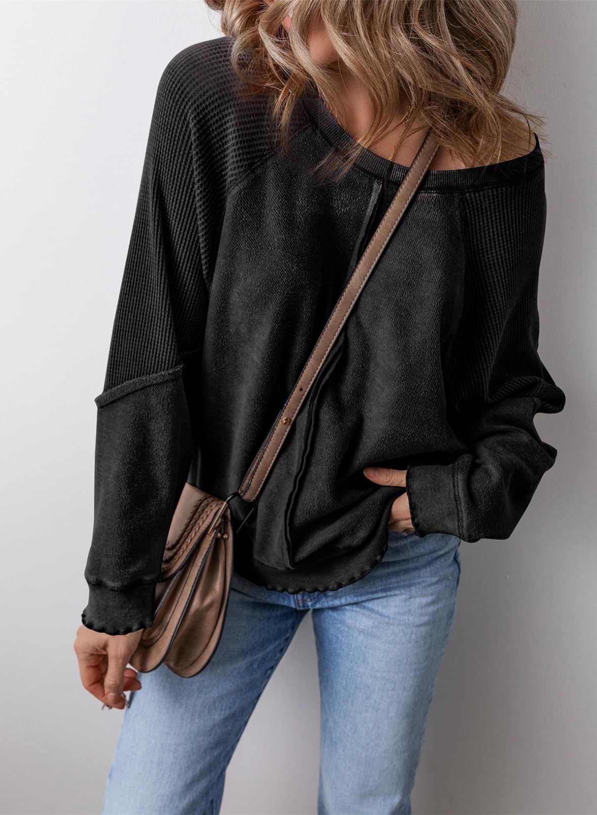 PRECIOUS™ - Sudadera casual de manga larga con cuello redondo