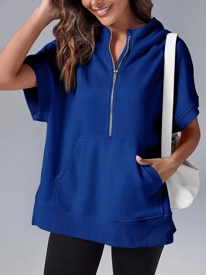 HISPER™ – Lässiger Oversized Sommer-Hoodie mit halbem Reißverschluss