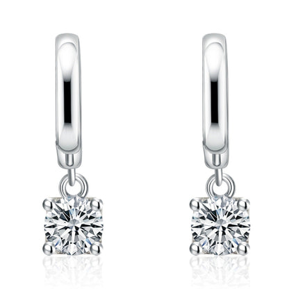 Pendientes colgantes cuadrados Aurora | Oro blanco