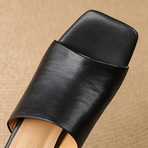 Virelle Curve Læder Mule Hæle