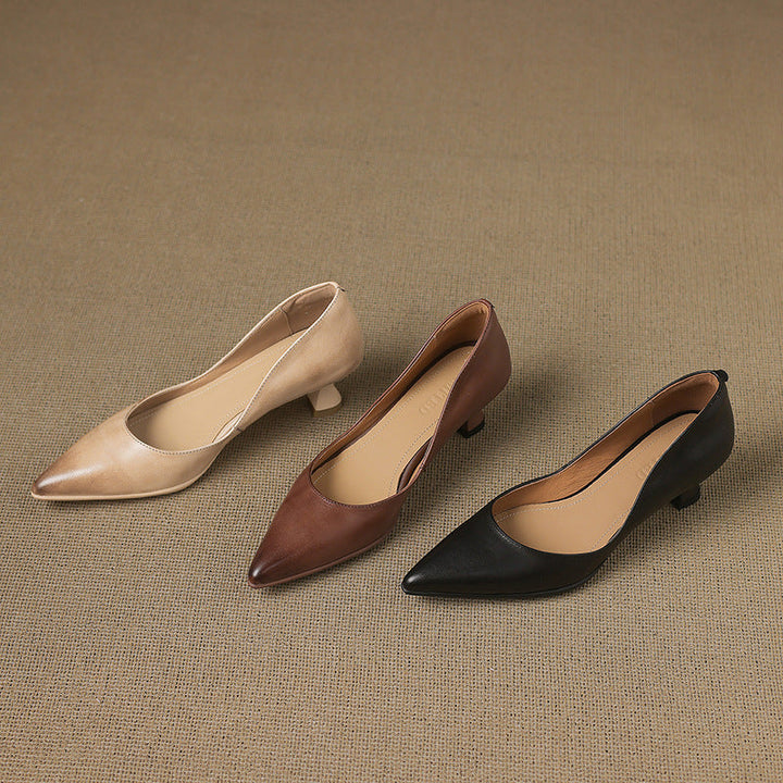 Tacones de gatito de cuero Calenne