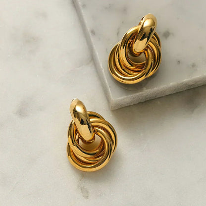 Statement Interlocking Earrings | Gold