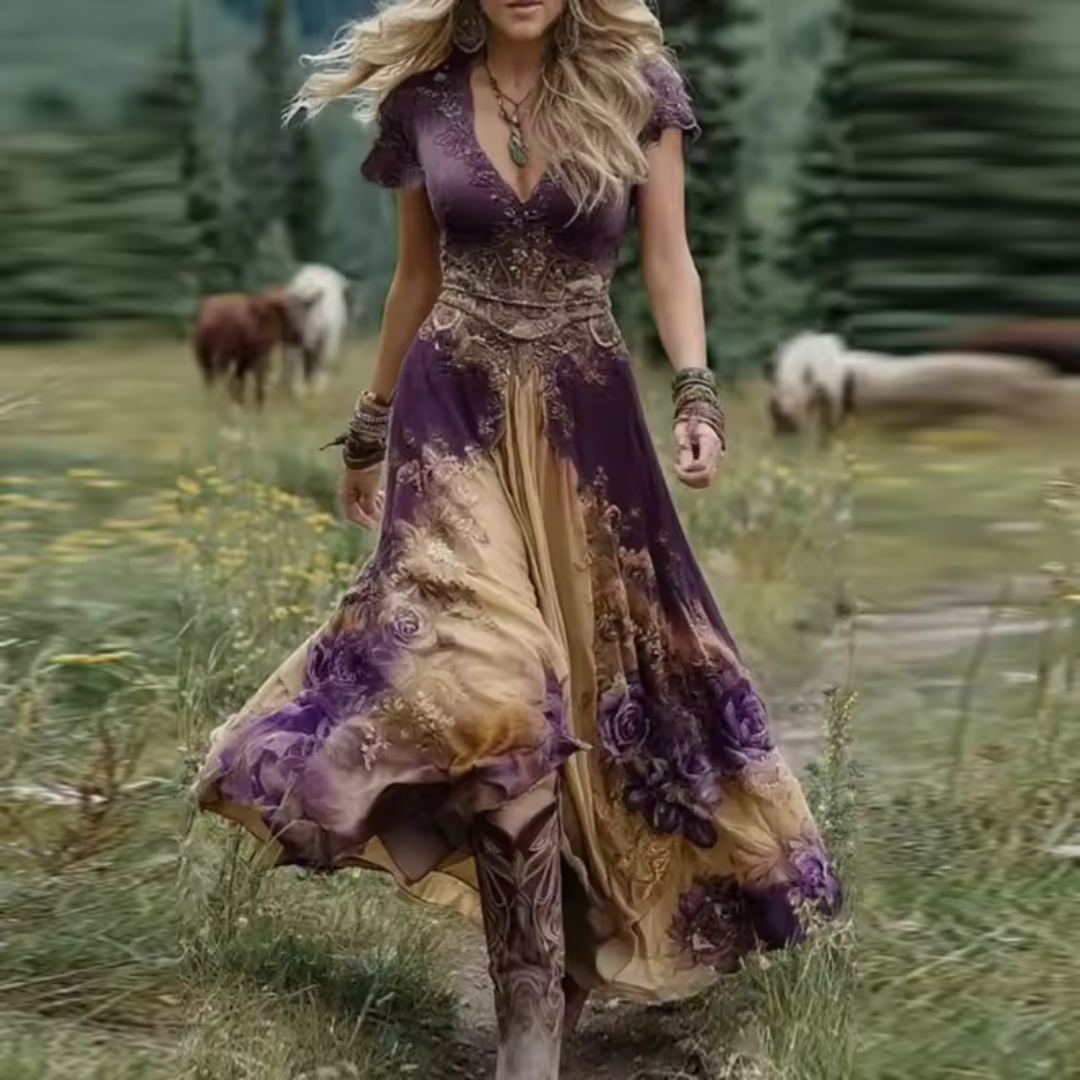 Noraya - Boho Vintage-inspiriertes Kleid