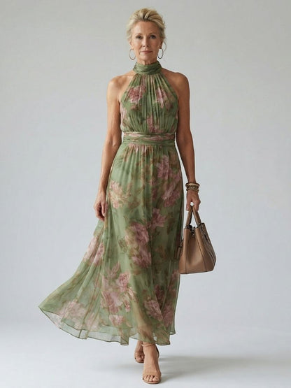 Mirelle | Samlet halterneck midikjole