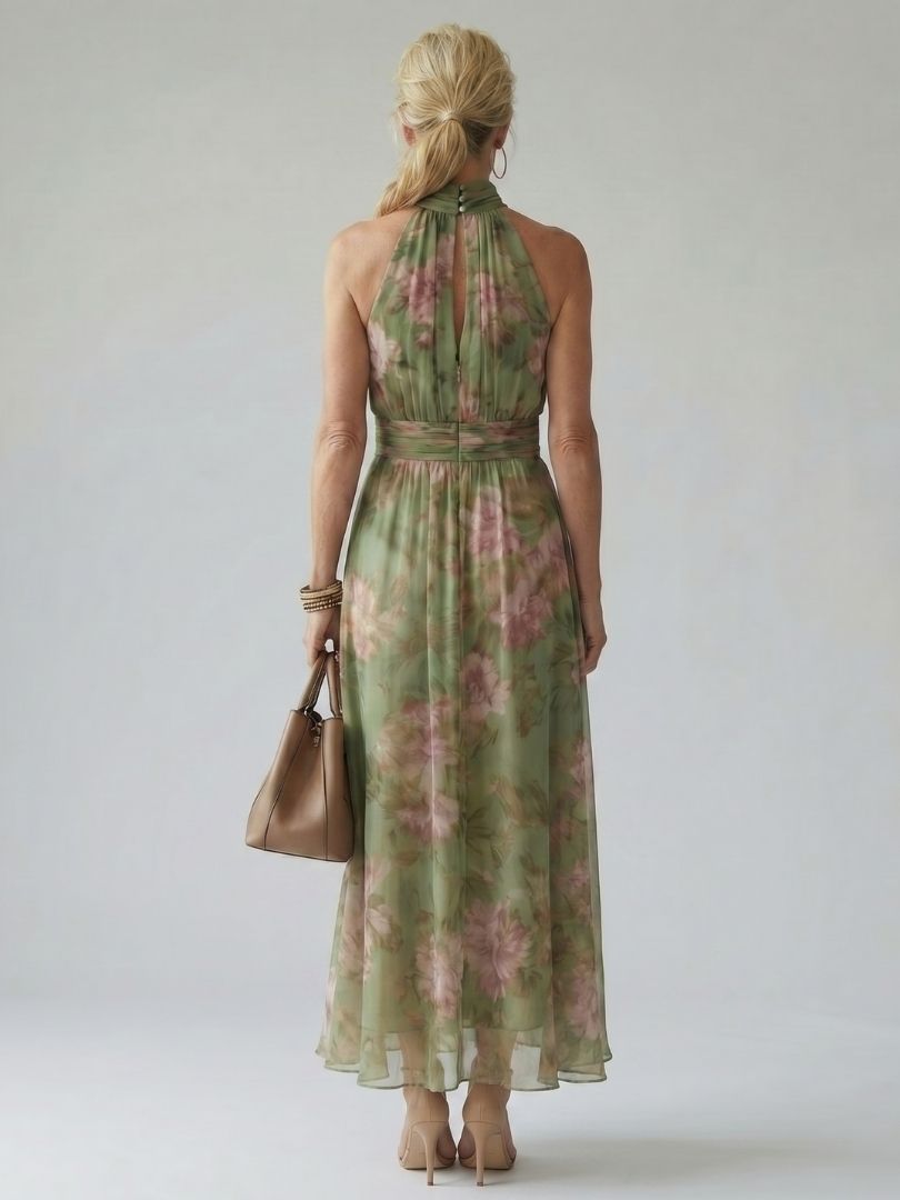 Mirelle | Samlet halterneck midikjole