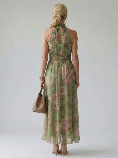 Mirelle | Samlet halterneck midikjole