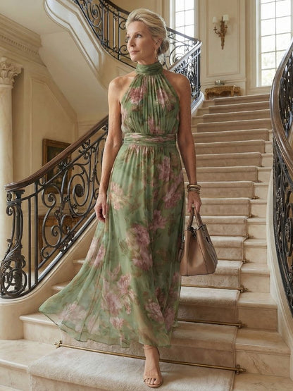 Mirelle | Samlet halterneck midikjole