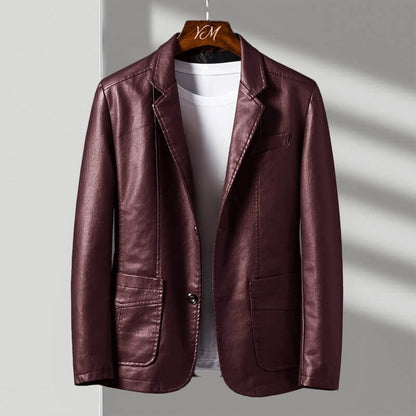 Zari | Men's Faux Leather Blazer Jacket