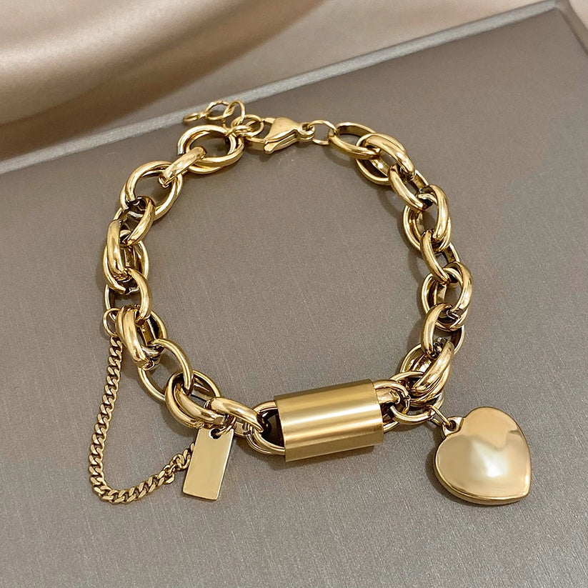 Pulseira Heartened Chunky | Dourado