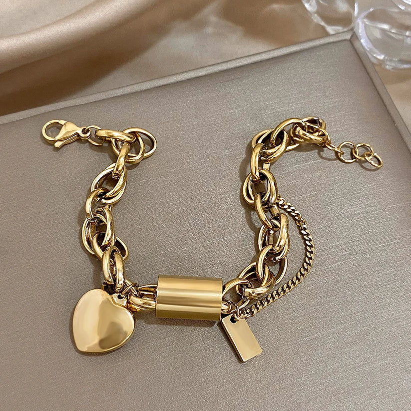 Pulseira Heartened Chunky | Dourado