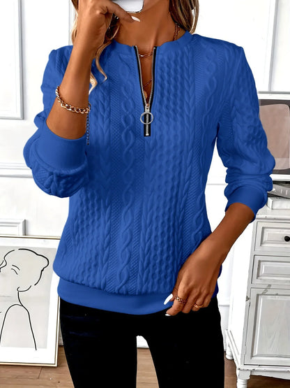 Textured Zipper Sweatshirt – Stylish & Comfy