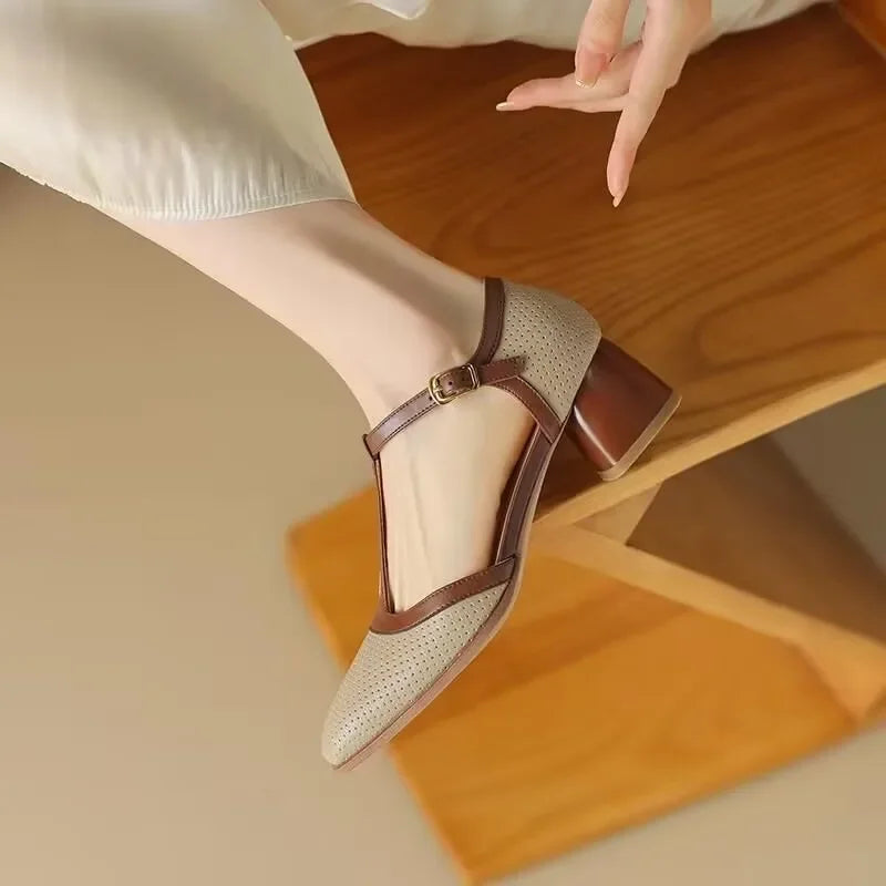 Isava-Mid-Heels aus echtem Leder