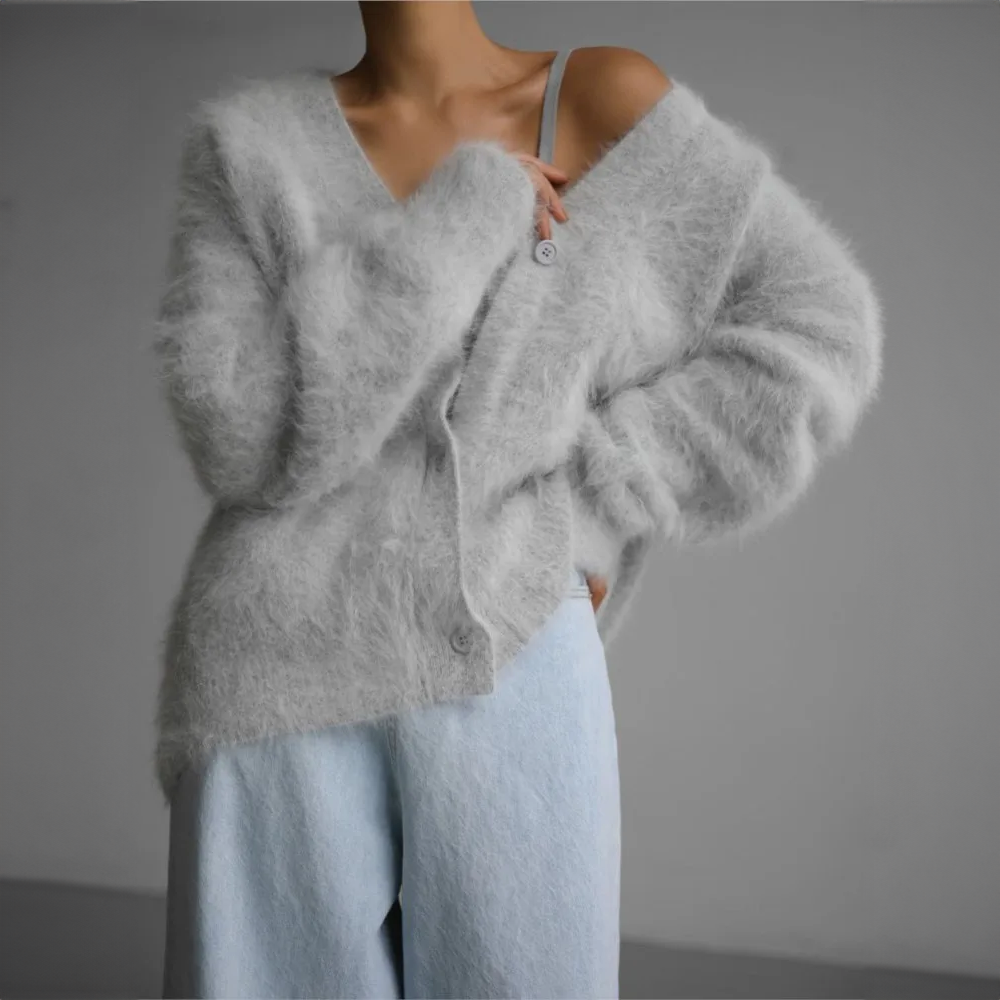 Olivia | Løs cardigan i kashmir og nylon