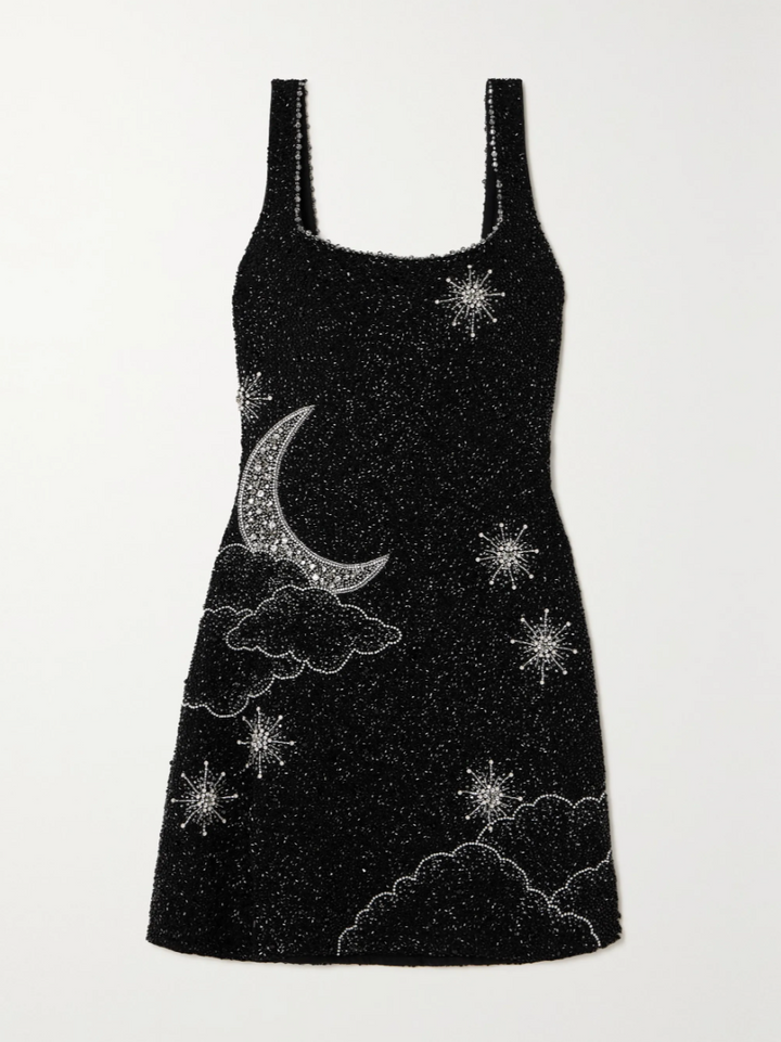 PHOEBE | VESTIDO MINI COM FENDA E PAETÊS