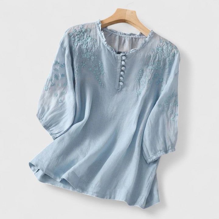 Vasilene | Blusa Elegante com Botões na Frente
