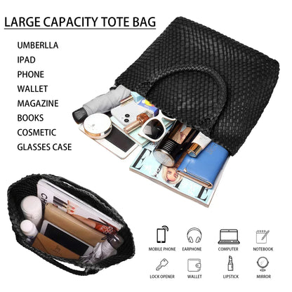 Bolso de cuero tejido a mano Lana