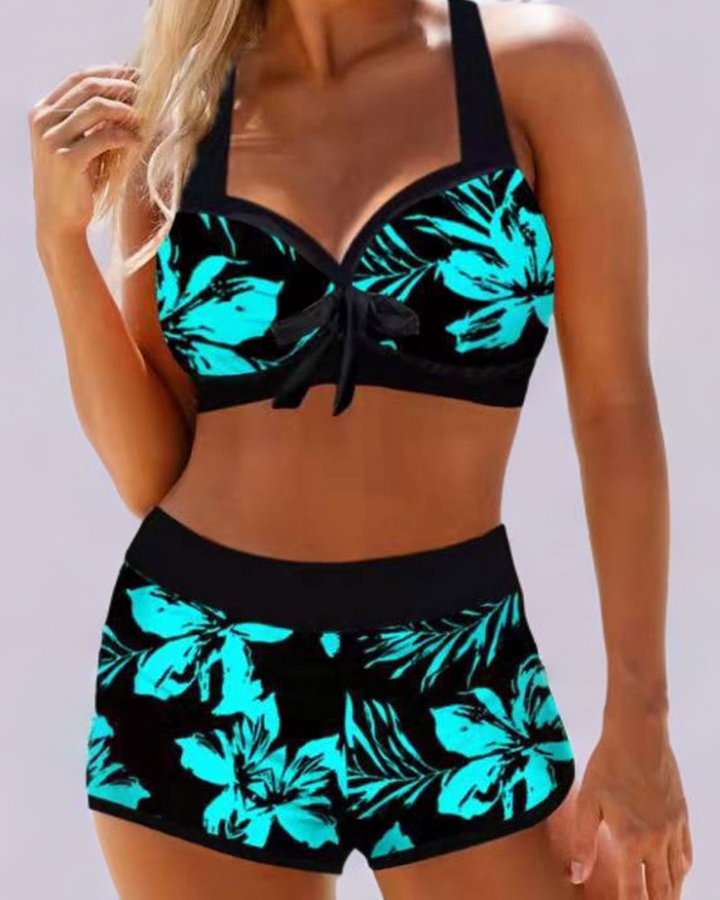 Sherrie | Maiô de Cintura Alta com Estampa Floral