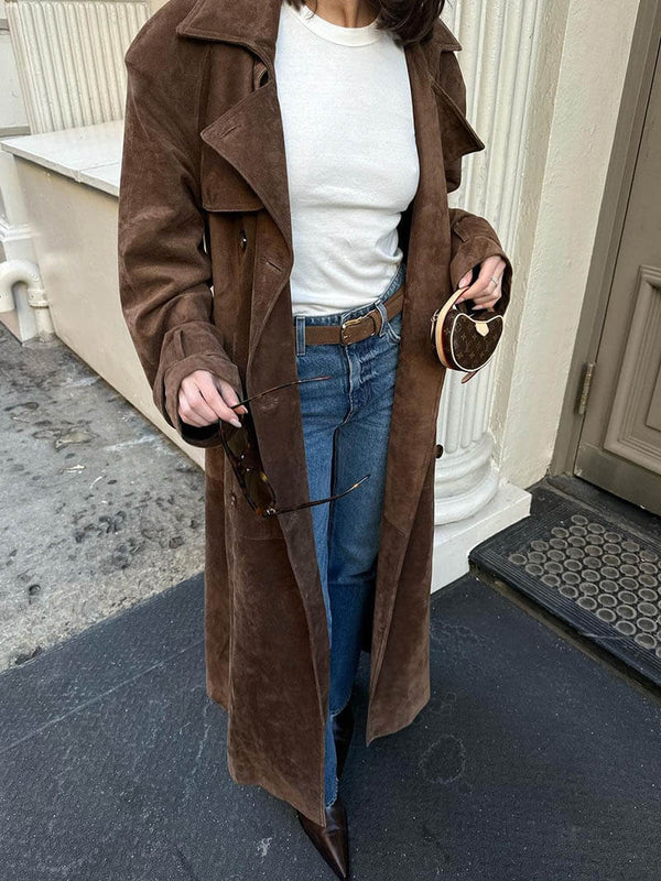 Arizonia – Eleganter Wildleder-Trenchcoat