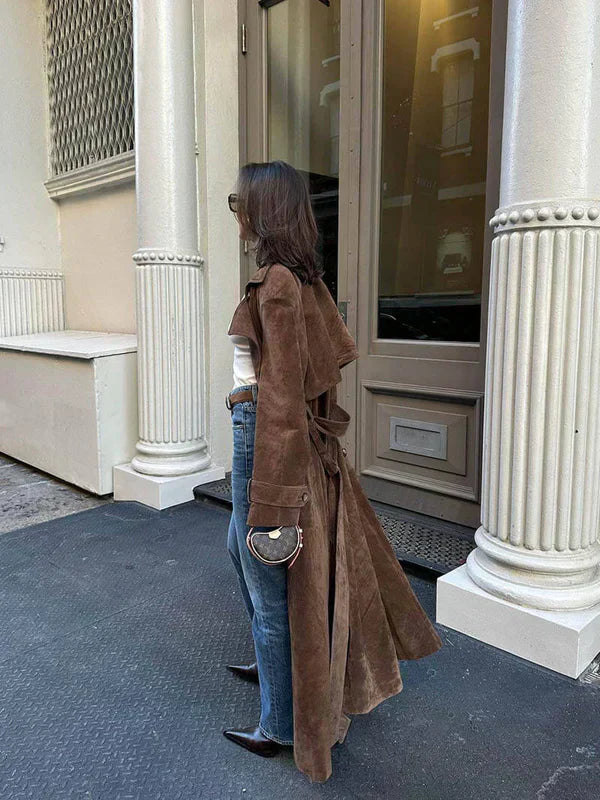 Arizonia – Eleganter Wildleder-Trenchcoat