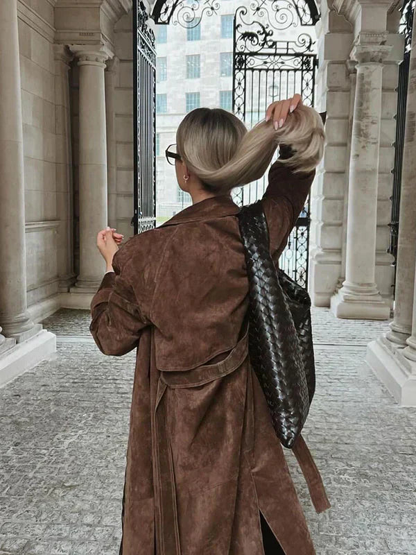 Arizonia – Eleganter Wildleder-Trenchcoat