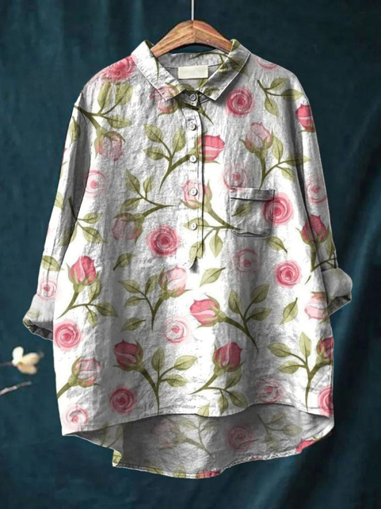 Lina | Lebhaft floral besticktes Hemd