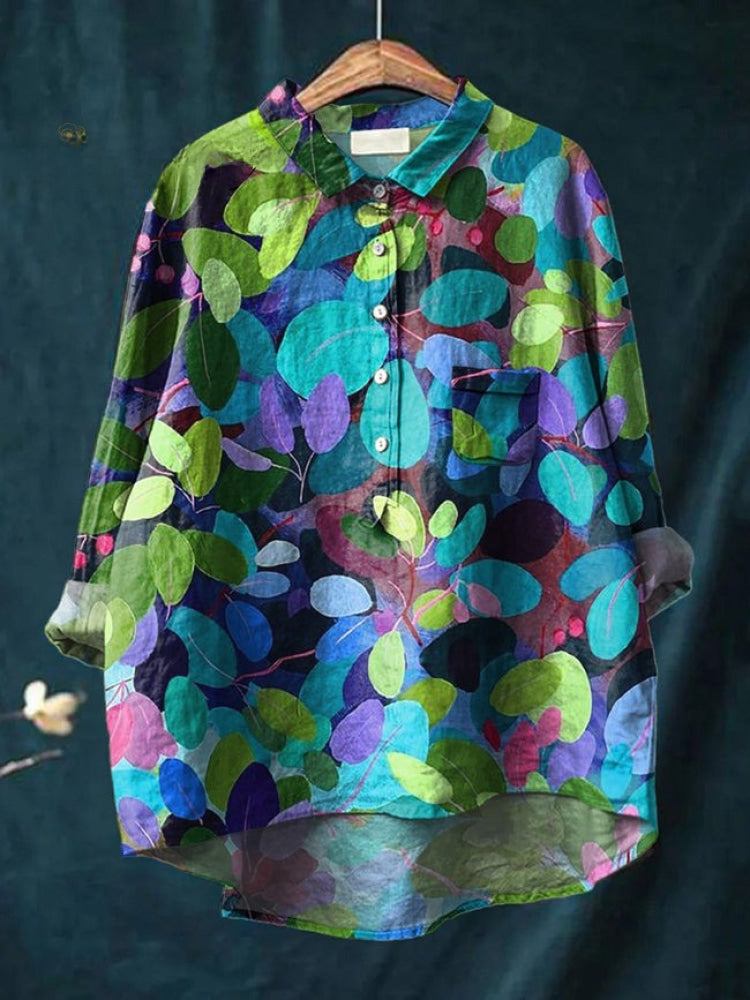 Lina | Lebhaft floral besticktes Hemd