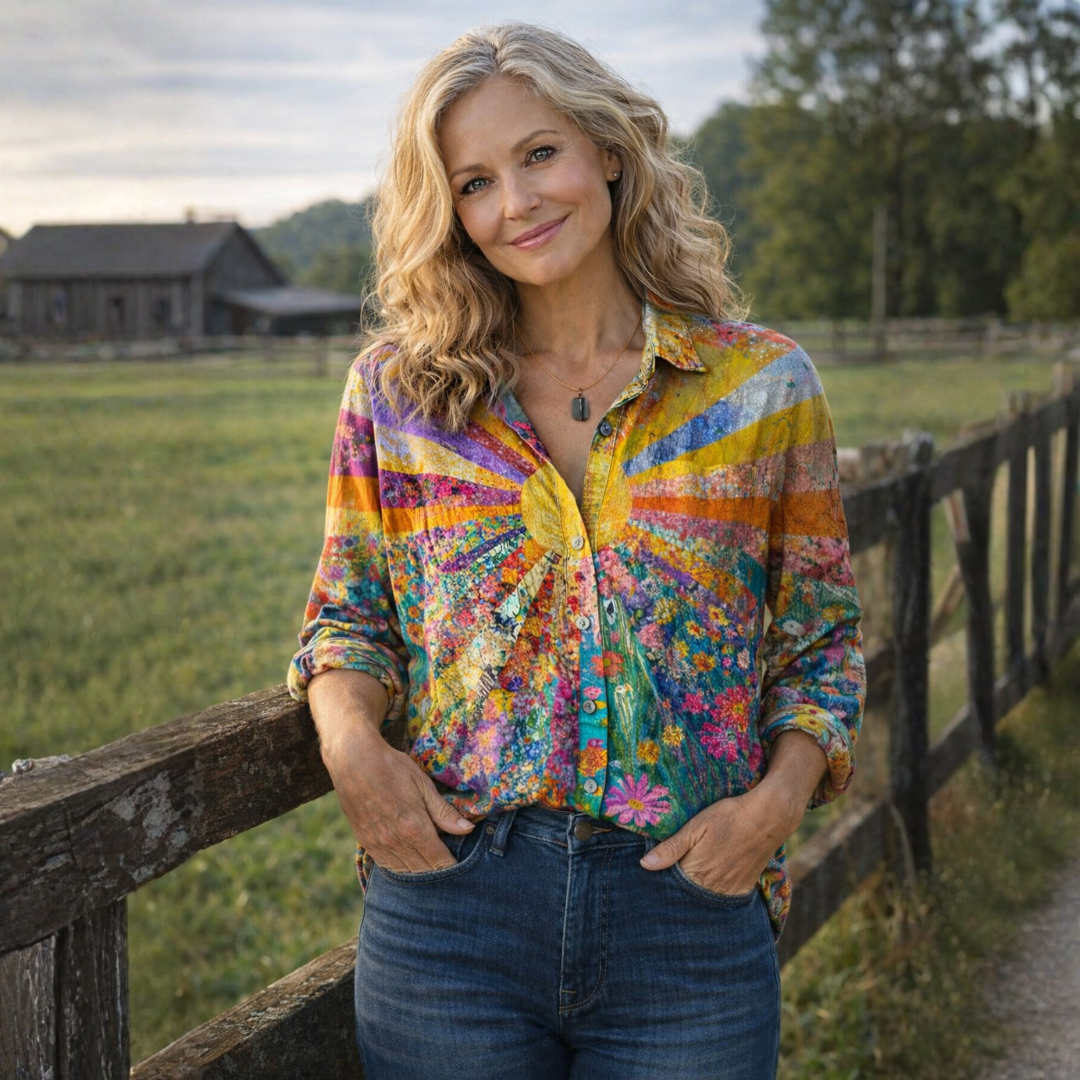 Amora | Blusa Patchwork Floral Sunrise
