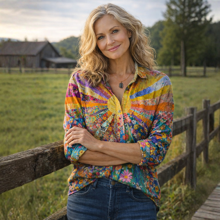 Amora | Blusa Patchwork Floral Sunrise