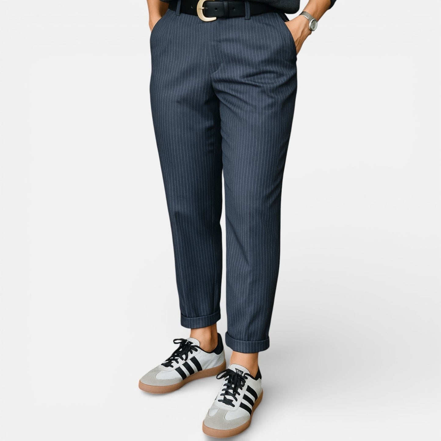 MATHILDA | ELEGANTE, FIGURSCHMEICHELNDE HOSE MIT STREIFEN