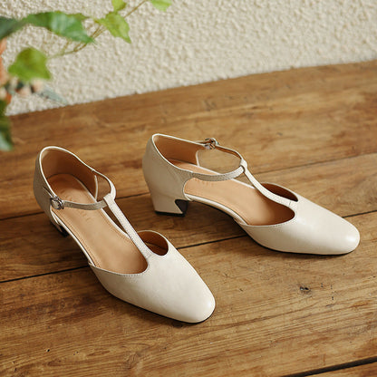 Elowen Leder T-Riemchen Pumps